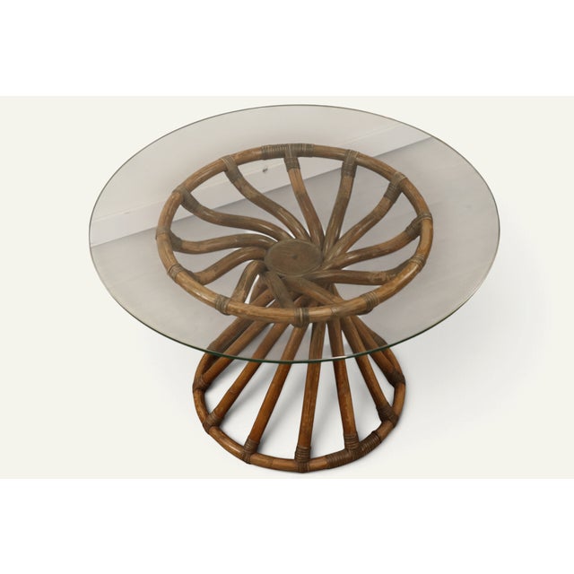 Bamboo and Glass Table by Bernard Govin for Eguizier, 1970s For Sale - Image 10 of 18