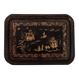 Mid 19th Century Chinese Export Lacquer Tray For Sale