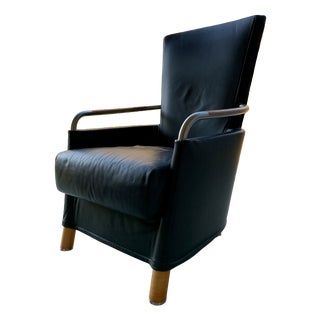 Leather Armchair by Massimo Scolari for Giorgetti For Sale