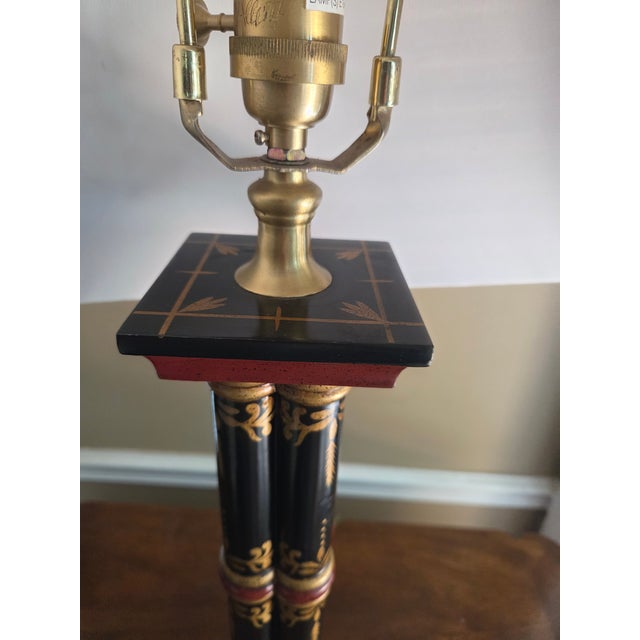 Black Hollywood Regency Faux Bamboo by Oriental Accents Lamp For Sale - Image 8 of 16