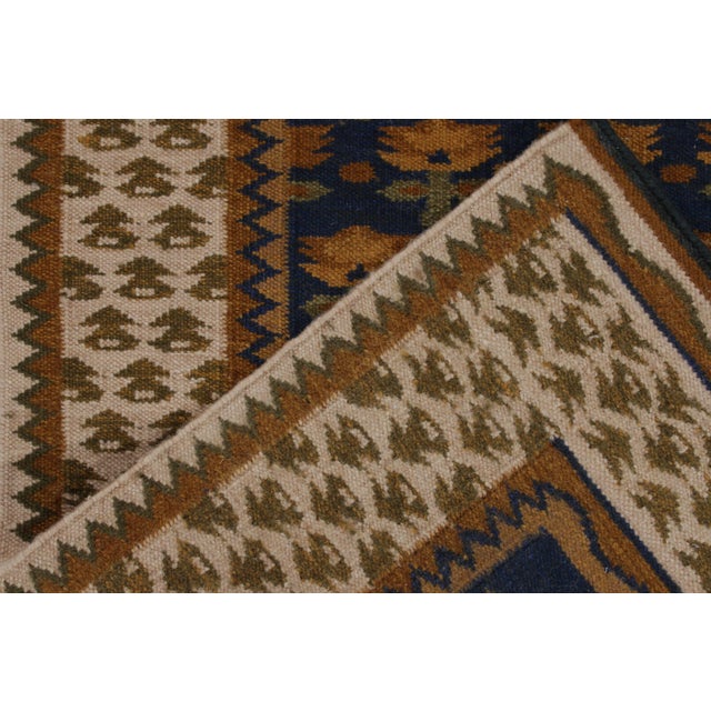 Rug & Kilim Contemporary Swedish Style Flatweave Natural Silk Runner, by Rug & Kilim, India For Sale - Image 4 of 5