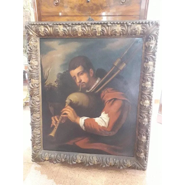 Italian Artist, Musician's Portrait, 1750s, Oil on Canvas For Sale - Image 12 of 12