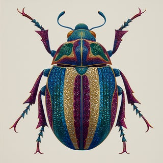 16' X 16' Contemporary Hollywood Glam Luxury Blue Beetle Original Print For Sale