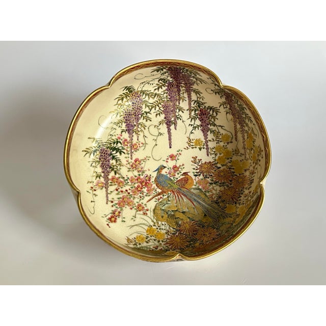 Japanese Antique Japanese Satsuma-Style Decorative Bowl, Meiji Period, Signed Koshida (越田) For Sale - Image 3 of 12