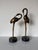 Pair of Life-Size Vintage Brass Crane Sculptures on Black Marble Bases For Sale - Image 11 of 12