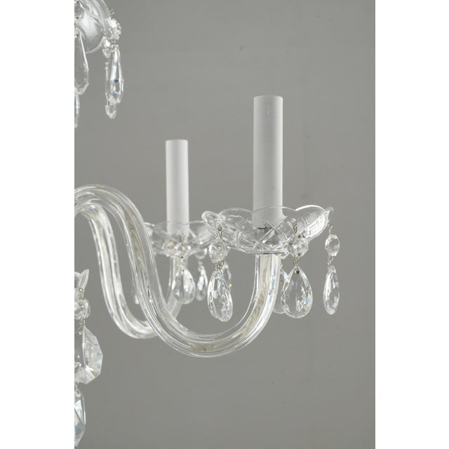 Mid 20th Century Restored Traditional Clear Crystal Five Arm Chandelier For Sale - Image 5 of 10