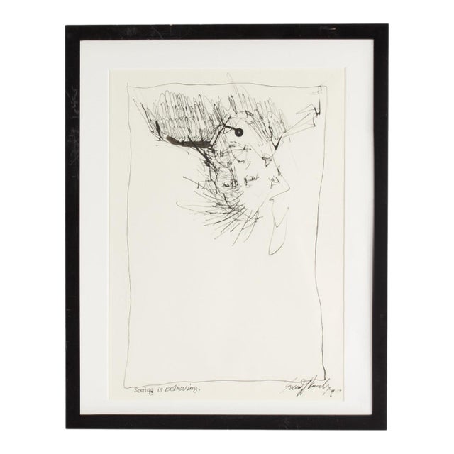 “Seeing in Believing” Ink Drawing by James L. Bruch For Sale