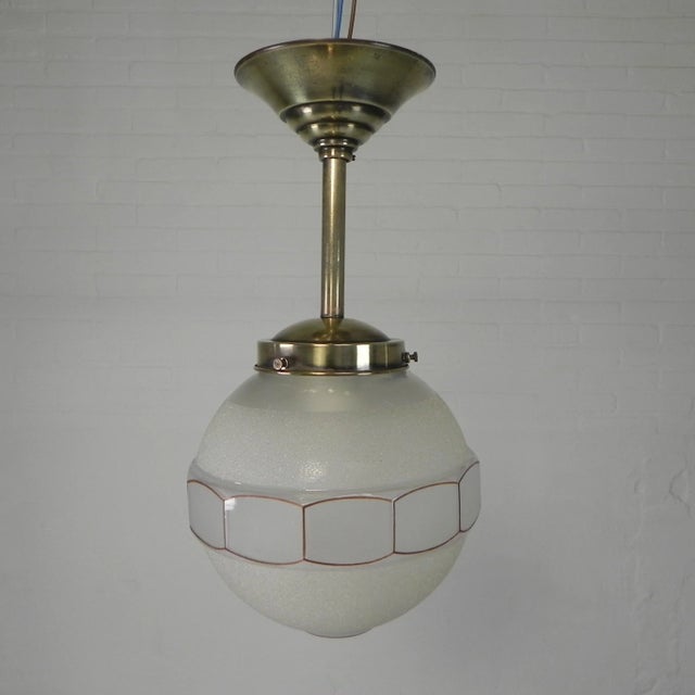 Art Deco Pendant Lamp with 12-Sided Glass Ball, 1930s For Sale - Image 15 of 15
