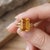 Contemporary Natural Citrine Cocktail Ring • Double Band Emerald Cut Gemstone Ring Us 7 For Sale - Image 3 of 6