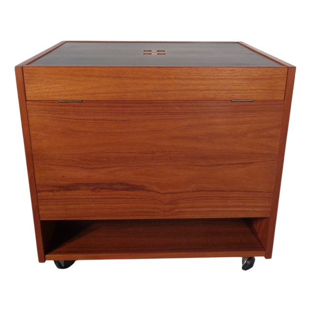 Rollable Teak Bar from Randers Møbelfabrik, Denmark, 1960s For Sale