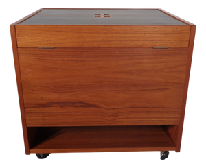 Rollable Teak Bar from Randers Møbelfabrik, Denmark, 1960s