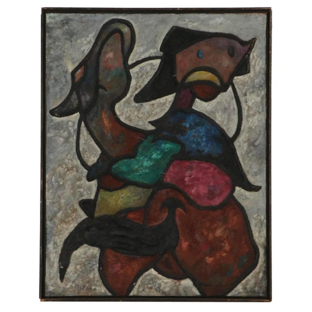 Charles Melohs (American, 1908 – 1982) Desert Rider, circa 1956 Mixed media composition on canvas Signed to the lower left...