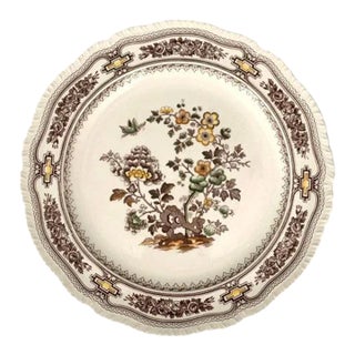1940s Mason's "Manchu" Brown Transferware Round Platter For Sale