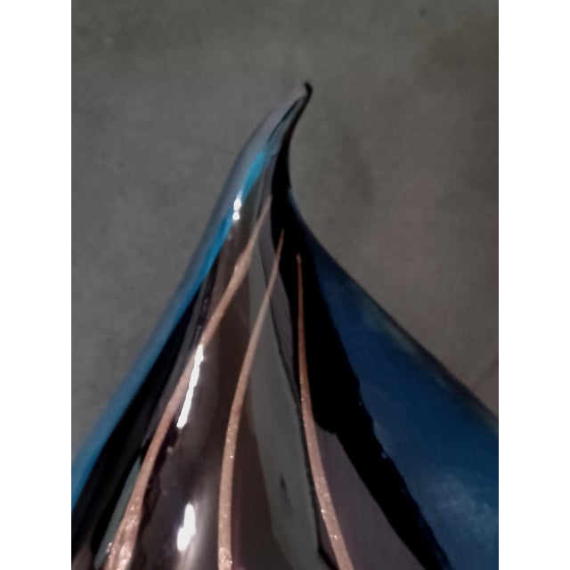 Eros Raffael Signed Murano Art Glass Teardrop Sculpture – Blue and Tortoiseshell For Sale In Los Angeles - Image 6 of 16