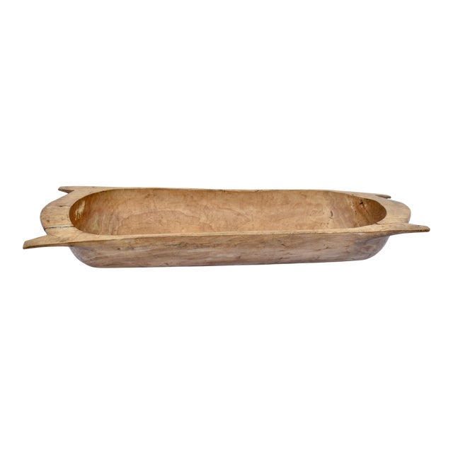 Antique Hand-Hewn Fruitwood Trog or Dough Bowl For Sale