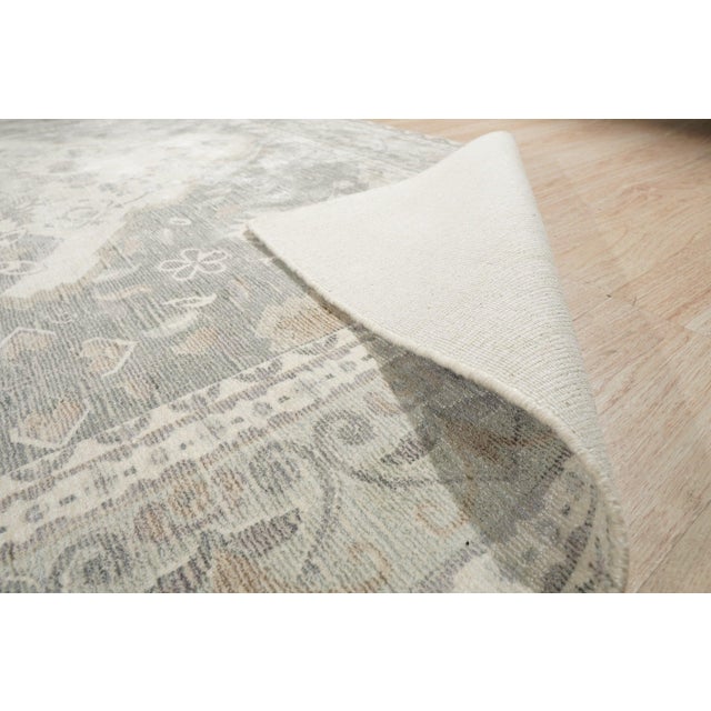 4x6 Selene Oriental Green Floral Traditional Hand Knotted Wool Carpet Rug For Sale In New York - Image 6 of 6