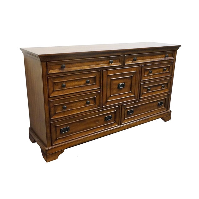 Aspenhome White Oak Contemporary Modern Spanish Revival 68" Triple Door Dresser For Sale - Image 4 of 14