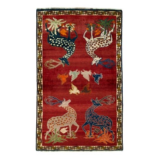 Vintage Hand-Knotted Gabbeh Rug For Sale