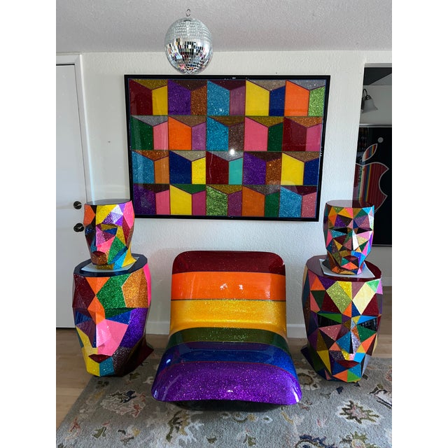 2020s "Futuristic Rio Slum" Contemporary Original Mixed-Media Painting by Mauro Oliveira For Sale - Image 5 of 13