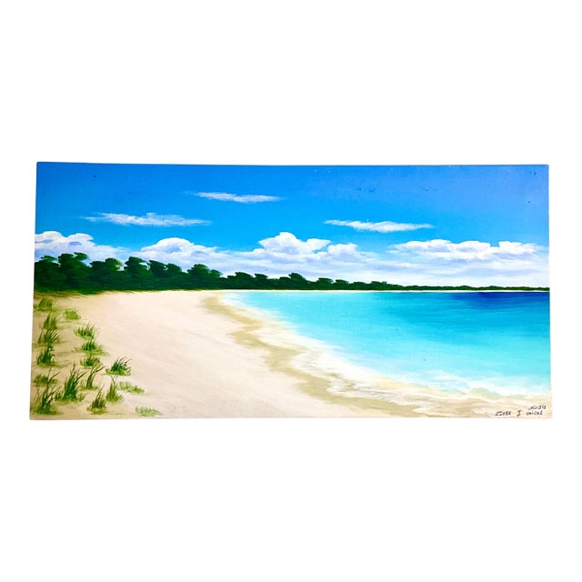 Modern Seascape, Turks & Caicos, Original Signed Art by Provo Local For Sale
