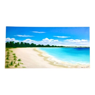 Modern Seascape, Turquoise Waters, Original Signed Art For Sale