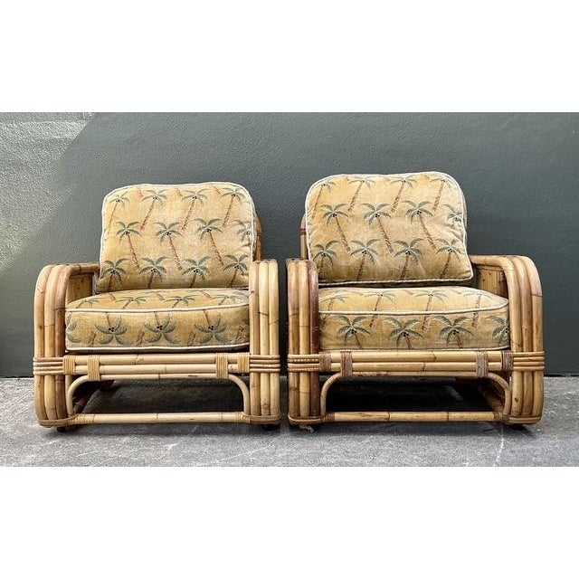 Bielecky Brothers Vintage Bielecky Brothers Bent Rattan Lounge Chairs - A Pair For Sale - Image 4 of 12