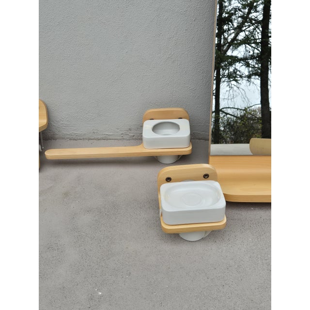 Bathroom Set with Illuminated Mirror, Lamp and Accessories from Mobelhaus, Italy, 1980s, Set of 9 For Sale - Image 5 of 11