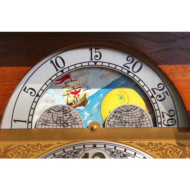 Vintage 1970s Emperor Clock Co. “Cambridge” Model 300 Grandfather Clock – Excellent Working Condition For Sale - Image 9 of 15