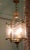 Glass Large French Rococo Style Brass and Glass Lantern Hall Light, 1920 For Sale - Image 7 of 8