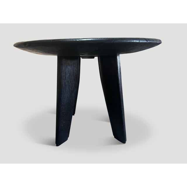 Andrianna Shamaris Mid Century Couture Espresso Teak Wood Stained Table For Sale In New York - Image 6 of 6
