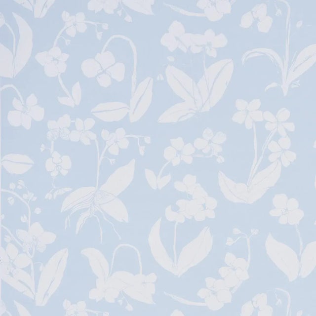 Sample - Schumacher x Hera Ford Orchids Have Dreams Wallpaper in Sky For Sale