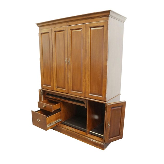 Lexington Furniture Palmer Home Collection Solid Cherry Traditional 58" Computer Desk Cabinet 740-784 For Sale - Image 9 of 16