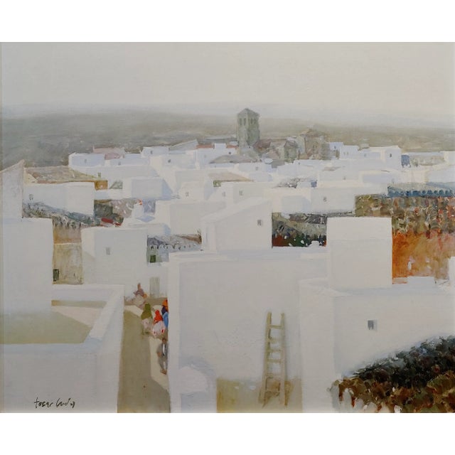 1970s Manuel Tosar Granados -Spanish Pueblo in Andalusia-Oil Painting For Sale - Image 5 of 10