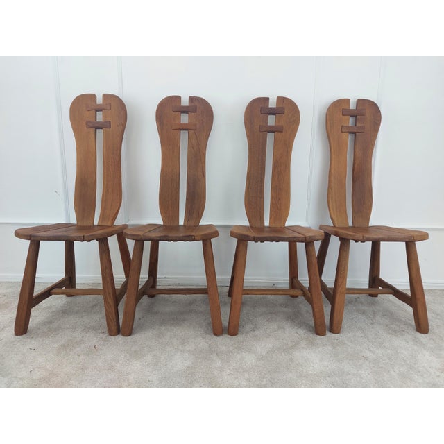 Brutalist Belgian Brutalist Chairs by De Puydt, 1960s, Set of 4 For Sale - Image 3 of 13