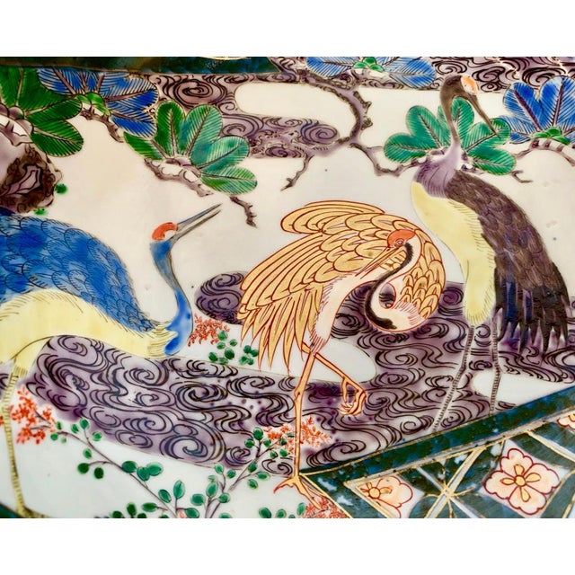 Japanese Meiji Period Imari Porcelain Deep Bowl With Hand Painted Scene For Sale - Image 9 of 11