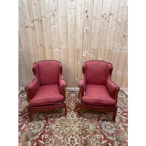 English-Style Bergère Armchairs, Set of 2 For Sale - Image 5 of 5