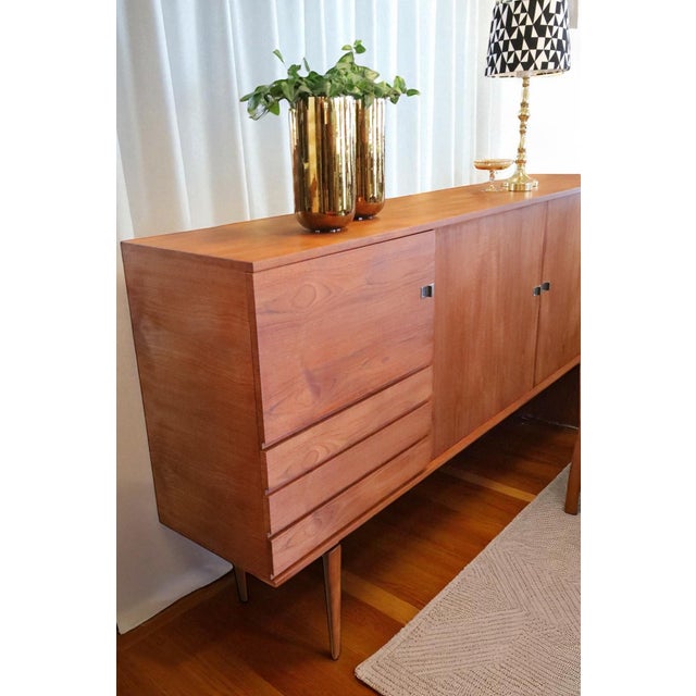 Teak Sideboard with Louvered Doors by Henry W. Klein for Bramin, 1960s For Sale - Image 13 of 18