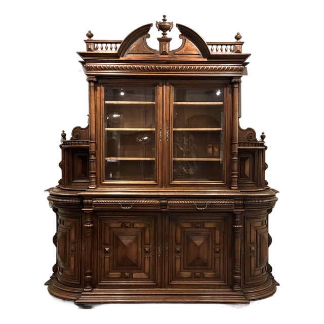 Monumental French Henri II Walnut Buffet À Deux Corps France, Circa 1880–1900 For Sale