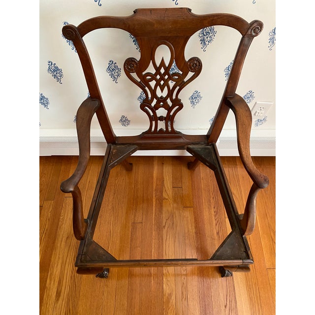 Antique Mid-1700s British Chippendale Mahogany Dining Chair With Arms For Sale - Image 14 of 18