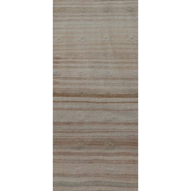 Turkish Vintage Kilim Stripe Runner in Earth Tones 2'5" X6'4" For Sale - Image 9 of 17