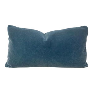 Plush 24" Pacific Blue Down Filled Mohair Pillow