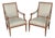 Pair 19th C French Louis XVI Style Carved Armchairs For Sale