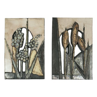 Vintage Wall Tiles from Ruscha-Keramik, W. Germany, 1970s, Set of 2 For Sale