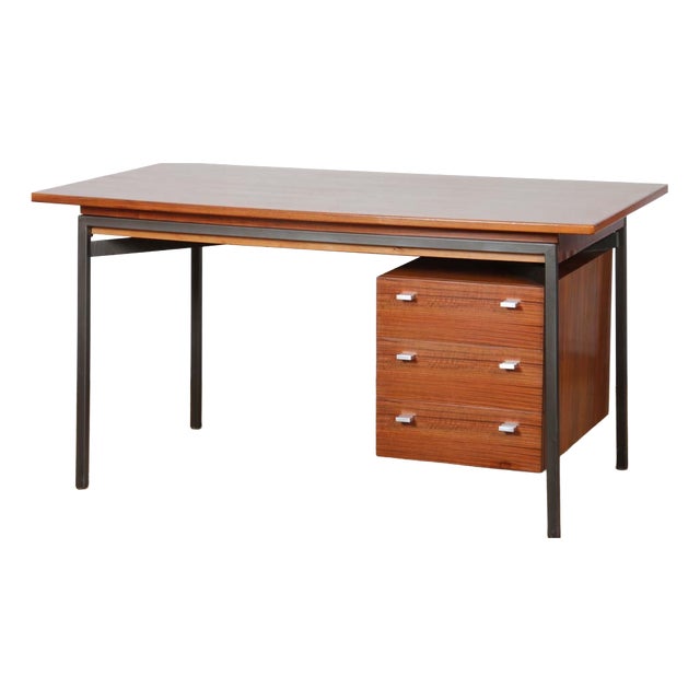 Vintage Wooden and Metal Desk, 1960s For Sale