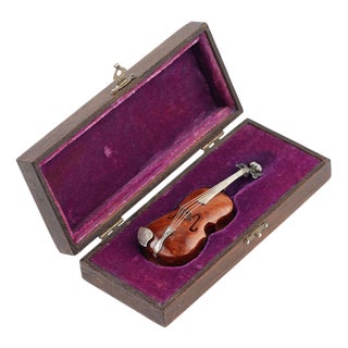 Miniature Silver Violin in Case, Europe, Early 20th Century For Sale