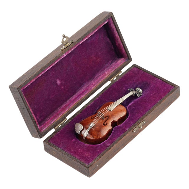 Miniature Silver Violin in Case, Europe, Early 20th Century For Sale