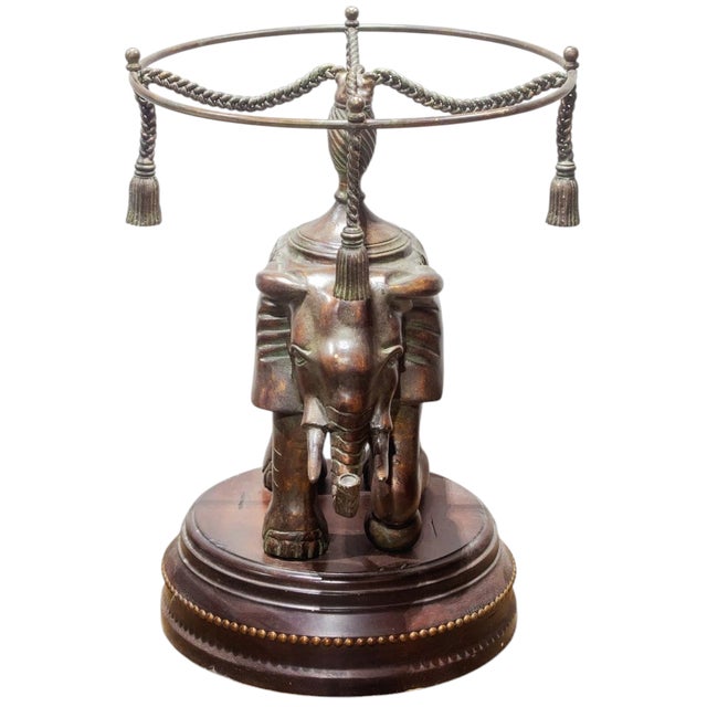 Traditional Vintage Pedestal Elephant Side Table For Sale - Image 3 of 3