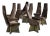 8 Restored Adrian Pearsall Craft Associates Bronze Brown and Black Brutalist Dining Chairs For Sale