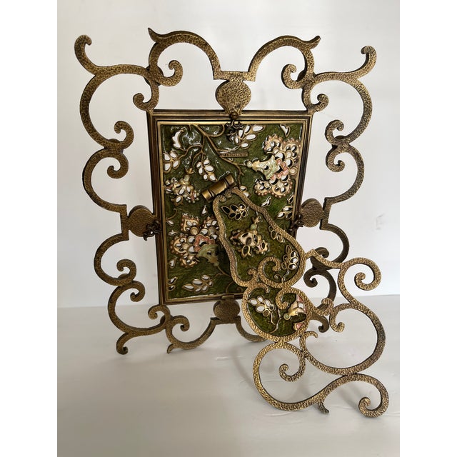 Metal Jay Strongwater Ornate Jeweled and Enameled Metal Scroll Picture Frame For Sale - Image 7 of 10