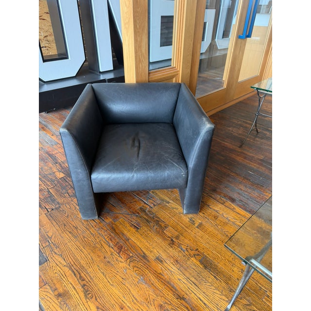 Gary Lee for Niedermeier Black Leather Architectural Armchair, Mid-1990s For Sale - Image 10 of 13